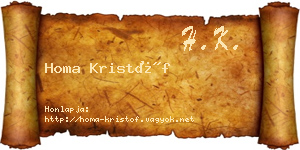 Homa Kristóf névjegykártya