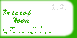 kristof homa business card
